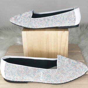 L. J. Simone New York Vintage Pastel Rainbow Beaded‎ Loafers Size 11
